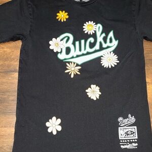 Mitchell & Ness Black and Green Bucks Tee Short Sleeve